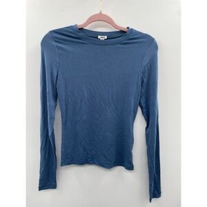 NWT Garage Smooth LS Shirt Women's Small Icon Blue Pullover Long Sleeve Casual